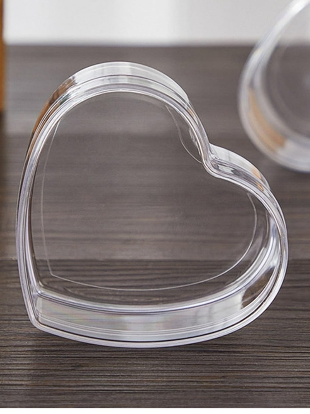 Heart Acrylic Container, Clear Acrylic Box Organizers with Lid